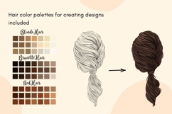 Hairstyle Sketch PNG Bundle, Fashion Hair Drawing Clipart Product Image 3