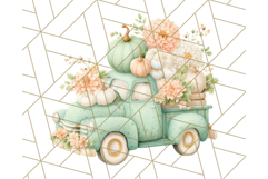Vintage Truck Pumpkin and Fall Flowers PNG Clipart, Autumn Product Image 2
