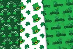14 St Patrick&#039;s Day Digital Paper, Irish Clover Pattern Product Image 2