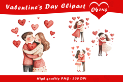 Valentine’s Day Romantic Couple Clipart PNG Set Product Image 1
