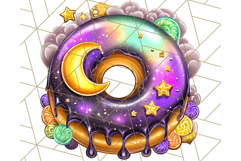Halloween Donut Clipart PNG, Cute Spooky Doughnut Art Product Image 2