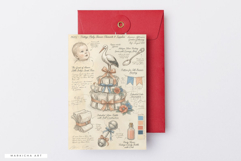 Ephemera Baby Shower Junk Journal Pages - Junk Journal Pack Product Image 6