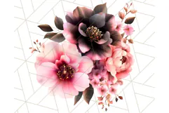 Gothic Floral PNG, Dark Aesthetic Flowers Clipart Print Product Image 2