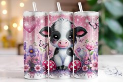 Cow Valentine's Day Tumbler Wrap Sublimation Product Image 1