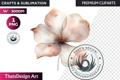 Rose Gold Pink flowers Clipart, Abstract Flowers Wedding PNG Product Image 1