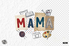 Patriotic MAMA Collage PNG Sublimation Product Image 1