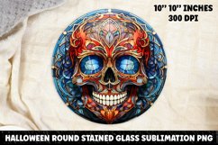 Halloween Stained Glass Sublimation PNG | Skull | Ghost Product Image 1