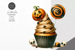 Halloween clipart, Halloween cupcake, Autumn clipart Product Image 1