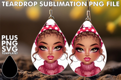 FUN Teardrop Earrings Gift Ideas, Afro Girl Product Image 1