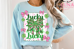 Lucky Shamrock Png, Lucky PNG St Patrick’s Day, Preppy Lucky Product Image 4