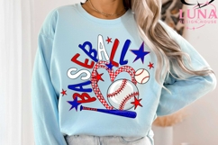 Preppy Baseball Mama Bow Glitter Png, Baseball Game Day Png Product Image 1