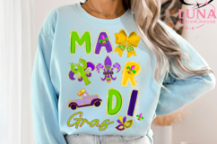 Glitter Mardi Gras PNG, Fleur De Lis Coquette PNG, Carnival Product Image 3