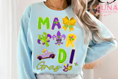 Glitter Mardi Gras PNG, Fleur De Lis Coquette PNG, Carnival Product Image 3