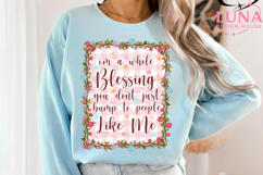 I’m A Whole Blessing PNG, Simply Blessed Affirmation Quote Product Image 3