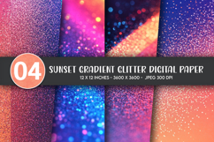 Sunset Gradient Glitter Digital Paper Product Image 1