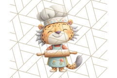 Cozy Safari Baking Animals PNG, Cute Jungle Kitchen Art Product Image 2