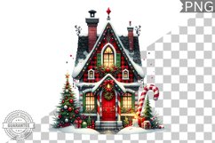 Christmas House Sublimation - Clipart PNG Design Product Image 1