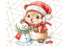 Vintage Christmas Clipart PNG, Cute Animals Holiday Elements Product Image 2