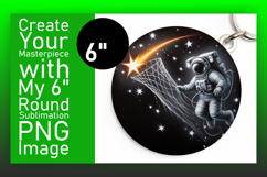 Stylish Circle PNG Sublimation Design , Astronaut Product Image 1