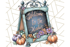 Fall Market Stall Clipart PNG, Rustic Autumn Clip Art Product Image 2