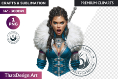 Fantasy Boreal Winter Girl Warrior &amp; Ice Queen Clipart Product Image 1