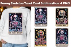 Funny Skeleton Tarot Card Sublimation, Waterproof Sticker Product Image 3