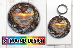 Rustic Reverie: Wood Heart Sublimation PNG Product Image 1
