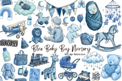 Blue Baby Boy Nursery Clipart Product Image 1