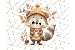 Woodland Autumn Critters PNG Clipart, Cute Fall Animals Product Image 2