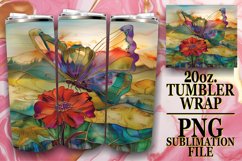 20oz Wrap: Elegant Glitter Butterfly Patterns Product Image 1