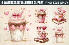 Watercolor Valentine Clipart PNG Product Image 1