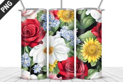 Valentine&#039;s Day Flowers Tumbler Wrap | Sublimation Design Product Image 1