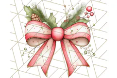 Muted Cozy Christmas Bows PNG Clipart, Winter Holiday Png Product Image 2