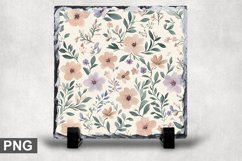 Pastel Flowers Square Sublimation Slate Design Product Image 1
