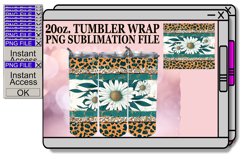 Vibrant Leopard &amp; Flower Power Tumbler Art - 20oz Product Image 1