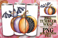 Lively Sublimation 20oz tumbler wrap, Pumpkin Watercolor Product Image 1