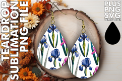 Cheerful Teardrop Earrings PNG Magic, Flower Pattern Product Image 1