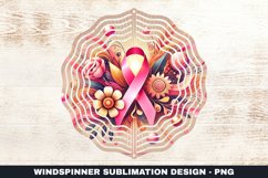 Cancer Awareness Ribbon Wind Spinner Sublimation Design Product Image 1