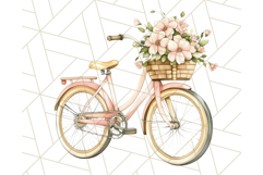 Bicycle with Flowers PNG, Pastel Spring Floral Bike Clipart Product Image 2