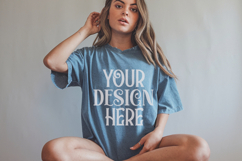 Blue Jean Comfort Colors 1717 T-shirt Mockups, Real Model Mo Product Image 1