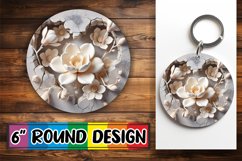 Cheerful Sublimation Circle Coasters, 3D Heart Product Image 1