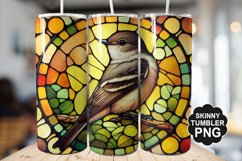 Eastern Phoebe Single Bird Stained Glass - Tumble Design Product Image 1