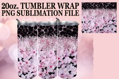 Floral Leopard Print Tumbler Wrap - Glitter Magic Product Image 1