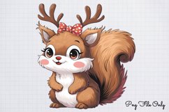 Woodland Christmas Watercolor Clipart PNG Product Image 1