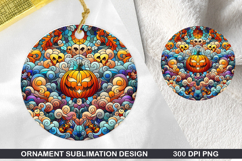 Pumpkin Stained Glass Ornament PNG, Digital Download File Product Image 1