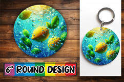 Cozy Circle Car Coaster Sublimation, 3D Fruits Product Image 1