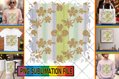 Cozy TSHIRT Art Ideas PNG, Gold Flower Product Image 1