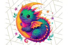 Cute Fantasy Dragon Clipart PNG, Bold Baby Dragon Clip Art Product Image 2