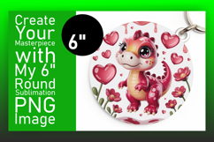 Cute Round Design Keychain Template , Cute Dino Product Image 1