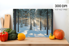 Winter Christmas Wonderland Cutting Board PNG Sublimation Product Image 1